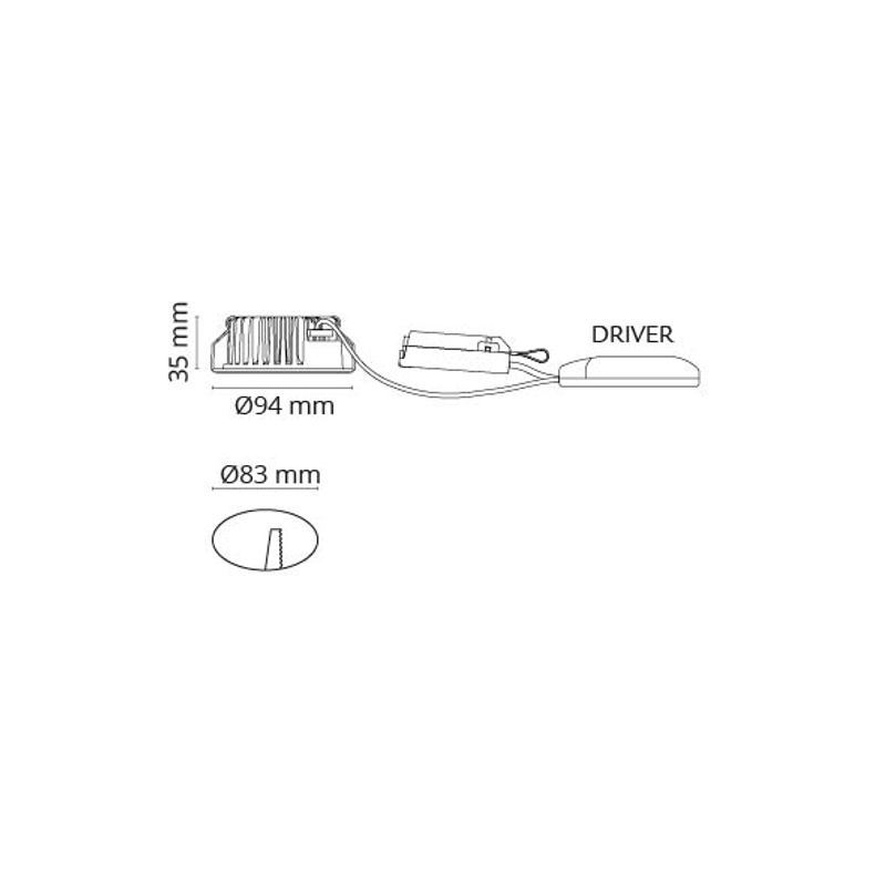 Sg UniLED IsoSafe DimToWarm Hvit 560lm 2000-2800K Ra>95 