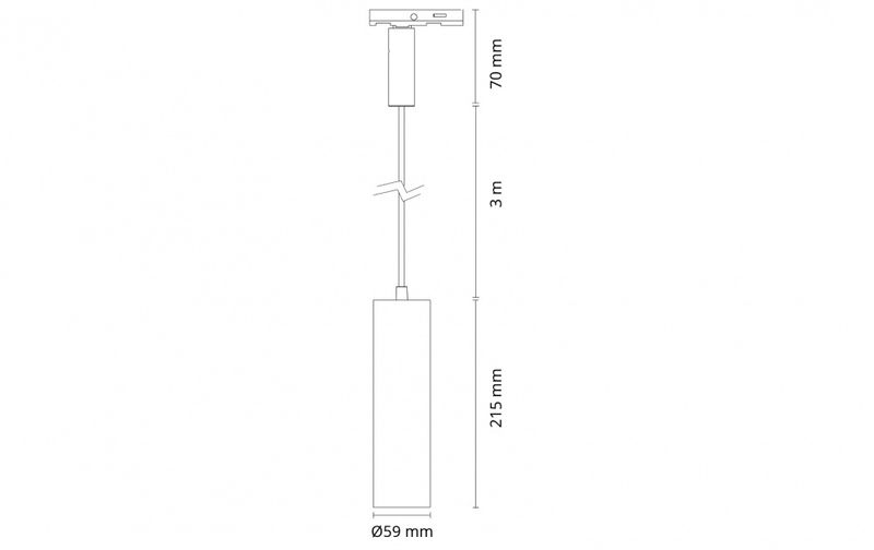 Sg Zip Tube Mini Pendel Sort 870lm 3000K Ra 98 Faseavsnitt