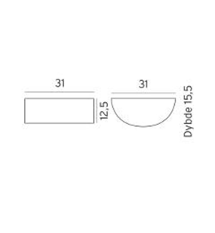 Norlys Vasa 127 Vegglampe E27 Grafitt