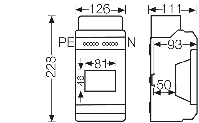 Sikringskap 4 moduls KV 9104