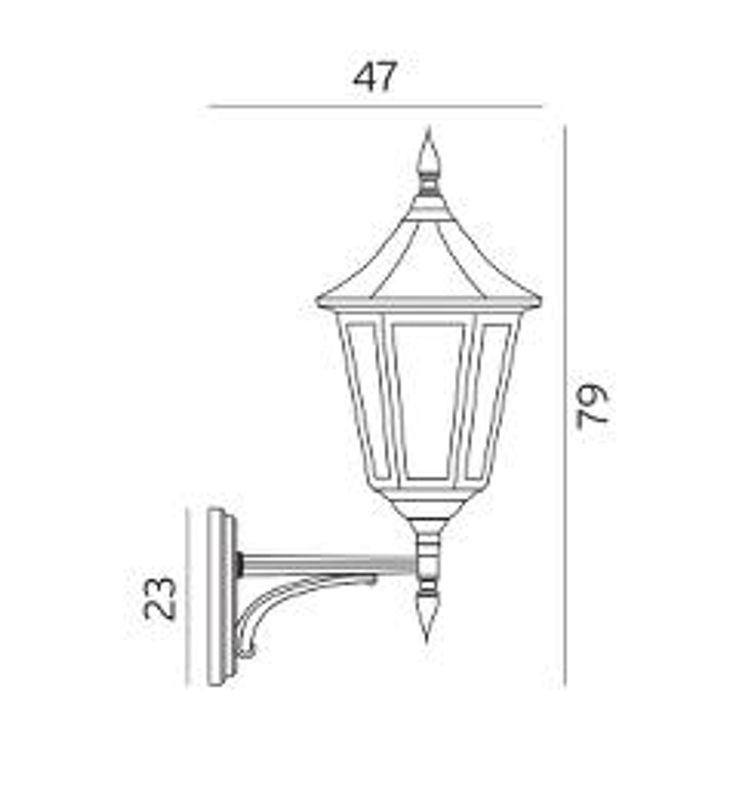 Norlys Modena 380 Big Vegglampe E27 Sort