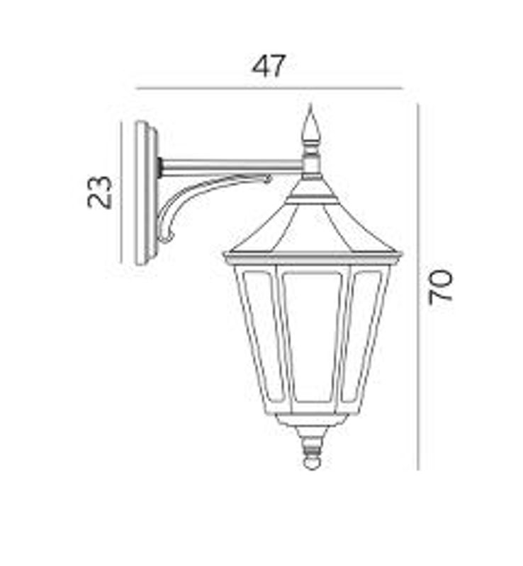 Norlys Modena 381 Big Vegglampe E27 Sort