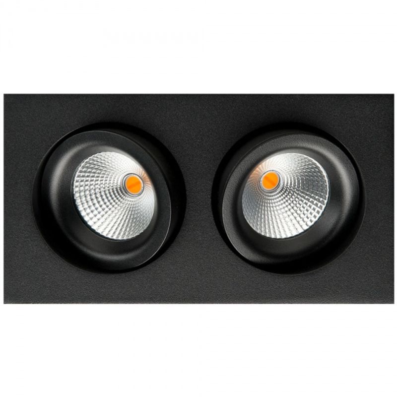 Sg Junistar Square IsoSafe DimToWarm x2 Sort 2x7W LED 2000-2800K