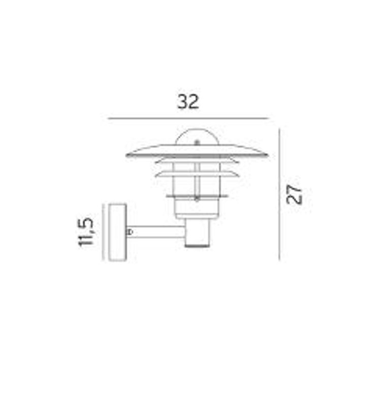 Norlys Larvik 690 Vegglampe E27 Galvanisert