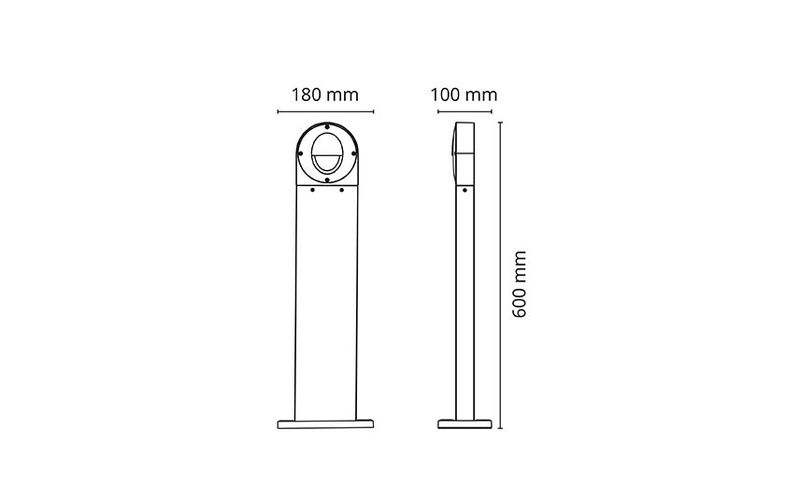 Sg Callisto Stolpe Grafitt 60lm 3000K Ra>80 Faseavsnitt