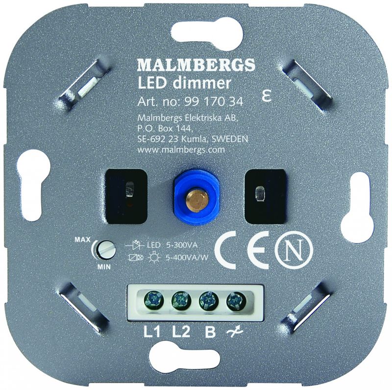 DIMMER, 5-300W LED, HVIT, 1-POL/TRAPP