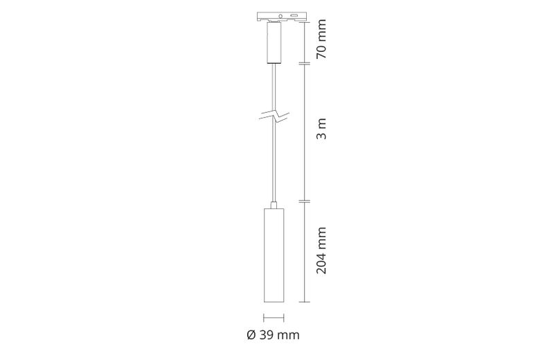 Sg Zip Tube Micro Pendel Hvit 340lm 2000-2800K Ra>95 Faseavsn