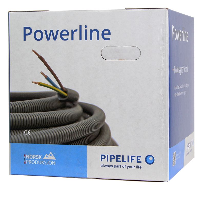 Ferdigtrukket PN 3G2,5 POWERLINE 16-50 HVIT PIPELIFE 50m